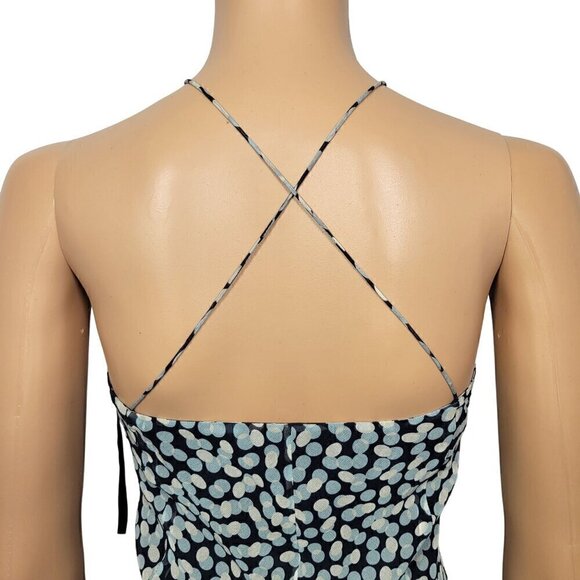 Banana Republic Women's 100% Silk Midi Length Faux Wrap Polka Dot Dress Size 16 - Picture 7 of 12